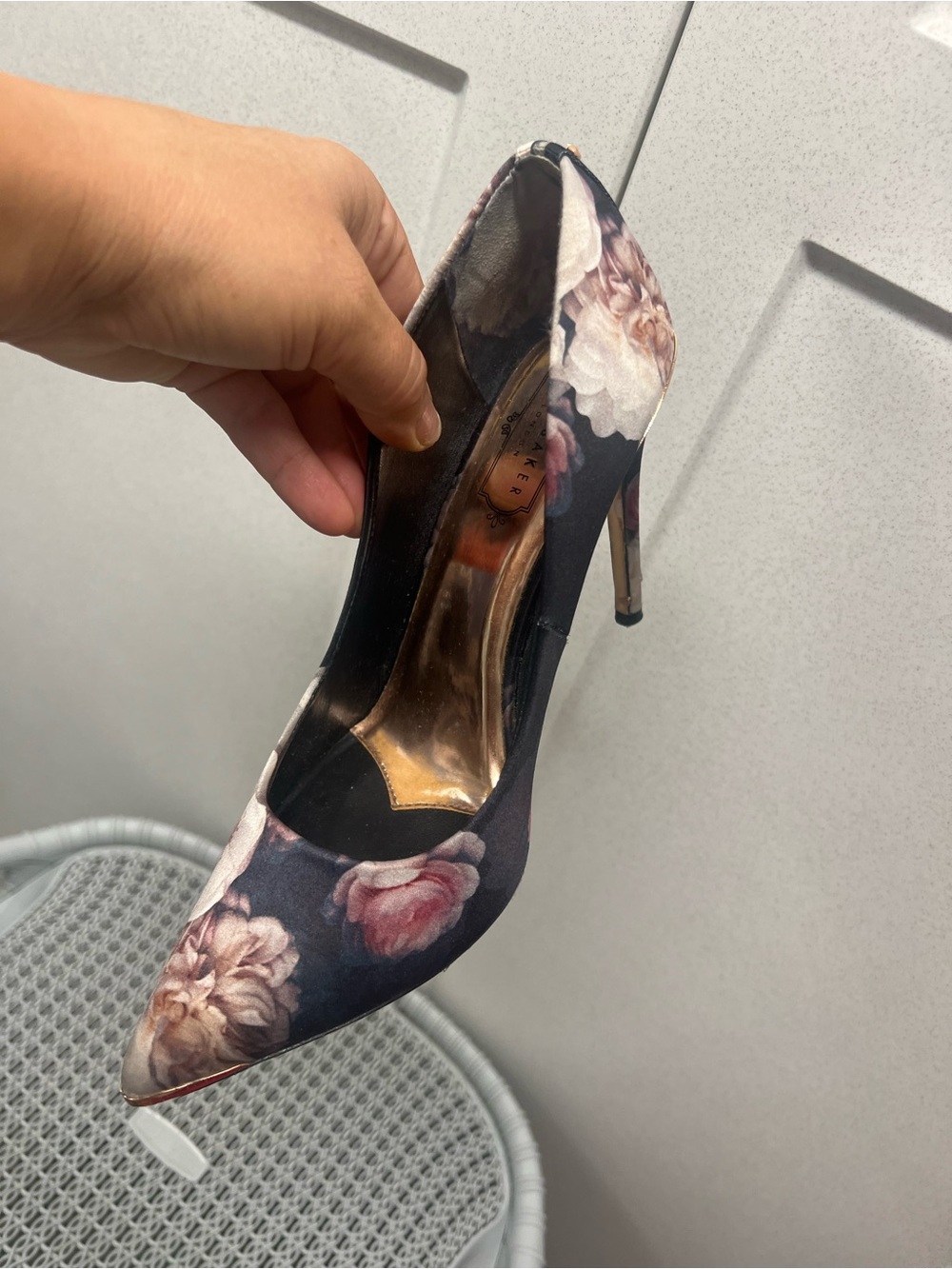 Ted Baker Black Floral Pointed-Toe Stiletto Pump